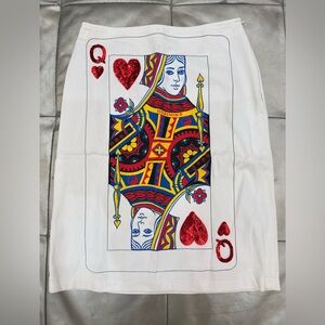 SUPER RARE MOSCHINO PLAYING CARDS QUEEN PENCIL SKIRT USA 8 FRAN VEGAS
